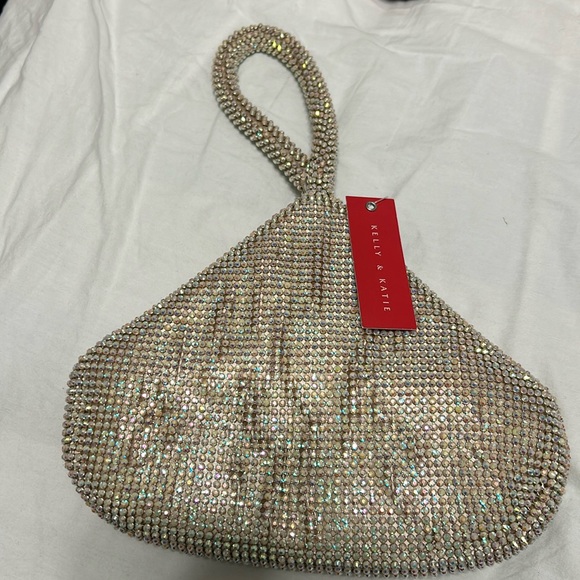 Kelly & Katie Handbags - Kelly & Kattie evening purse bag, gold multi colors. Wrist strap